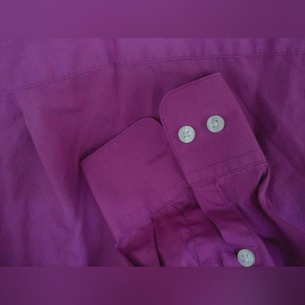 Calvin Klein Sz 16 Womens Button Down Blouse - Magenta - Picture 2 of 5